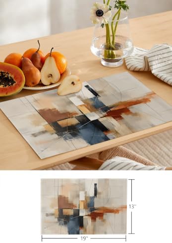 Minimalist Fine Abstract Lines Table Runner and Placemats Set of 6