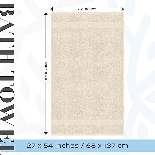 White Classic 8-Piece Luxury Ivory Bath Towel Set | 27 x 54 Inch Bath