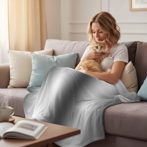 Throw Blanket Ombre Gray Soft Cozy Flannel Fleece Blanket Modern