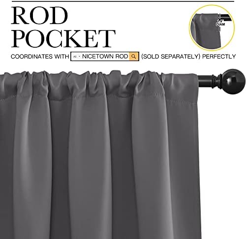 NICETOWN Blackout Curtain Panels for Window - Thermal Insulated Rod