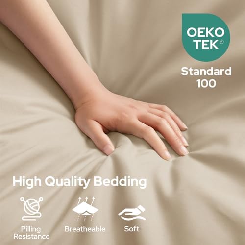 HOMEIDEAS King Size Bed Sheets - 6 Piece Set (Cream) - Extra Soft