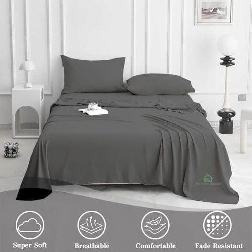 King Sheet Set, 4 Piece, 100% Egyptian Cotton, High Thread Count, Deep