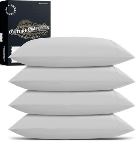 TEXAS LINEN CO. 100% Egyptian Cotton Standard/Queen Size Pillow Cases