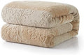Tache Elegant Embossed Sherpa Bed Throw Blanket (Beige, 63 x 87 Inch)