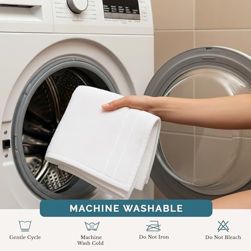 Casa Platino Washcloths 100% Cotton 6 Pack Soft Absorbent - White