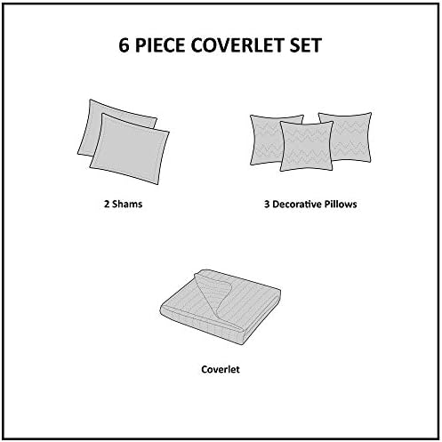 Madison Park Modern Floral Coverlet Breathable Taupe King Quilt Set