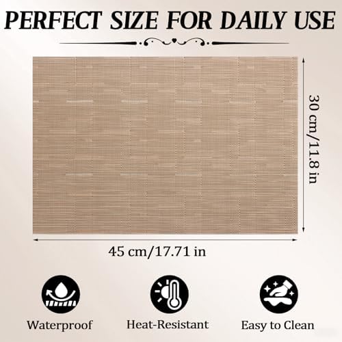 Timeet Placemats Set of 8, Heat Resistant Non-Slip Place Mats, Durable