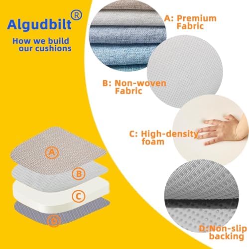 Chair Cushions Set of 4 or 6 – Thick Foam Seat Pad Chair Cushion