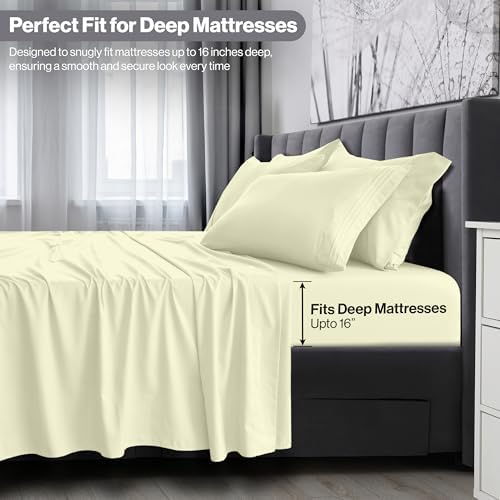 LUX Décor Full Sheet Set - 4 Piece Ultra-Soft Microfiber Bed Sheets