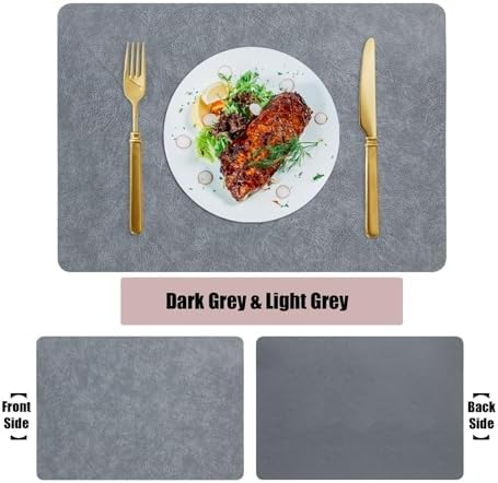 8 PC Dining Room Rectangle Placemat Set, 11.82 x 16.93 Inches PVC