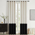 Modern Cream White Black Decorative Velvet Curtains 120 inches 2