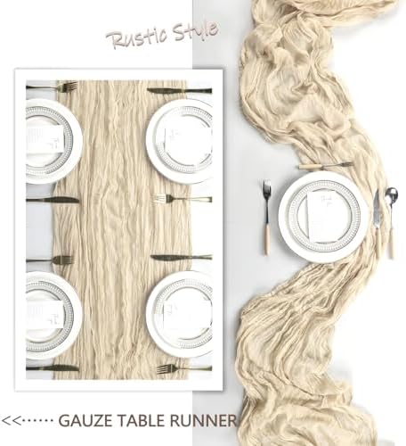 12 Pack 35 x 120 Inch Beige Table Runner Cheesecloth