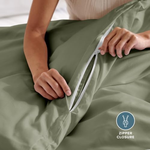 Bare Home Duvet Cover Set 1800 Ultra-Soft (King, Sage)