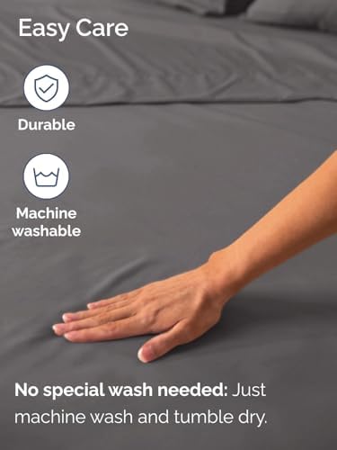 CGK Extra Deep Cal King Single Fitted Sheet Only - Dark Grey