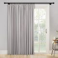 Fcosie 2-in-1 Top Linen Curtains Pinch Pleated Window Curtain 100%