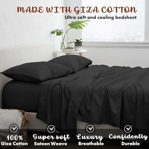 Femini Fashion My Egyptian Giza Cotton Sheets King Size, 16 Inches