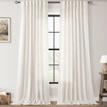 Natural Linen Curtain 94 inch Length 2 Panels Set Back Tab Light