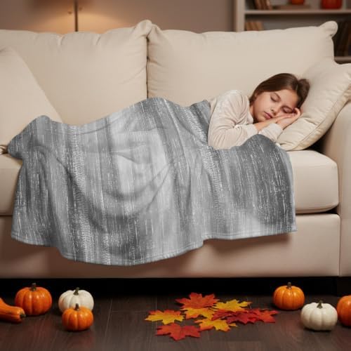 Grey Ombre Throw Blanket Vintage Minimalist Gradient Abstract Texture
