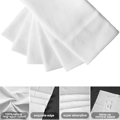 QUILTINA Dish Towels Set, 100% Cotton Waffle Weave Kitchen Towels