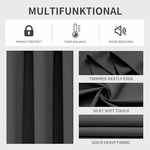 Joydeco 120 inches Long Blackout Curtains 2 Panels Set, Thermal