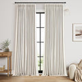 Nanspring 100% Blackout Linen Pinch Pleated Curtains 98 Inch Long