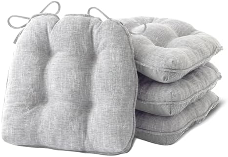 IPYNBAP Memory Foam Chair Cushions Set of 4, 15.5"x15.5"x4", Light