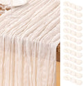 DeZerlor Ivory White Cheesecloth Table Runners 12 Pack Summer Boho