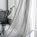 Light Gray Semi-Sheer Curtains 63 inch Long 2 Panels, Solid Color