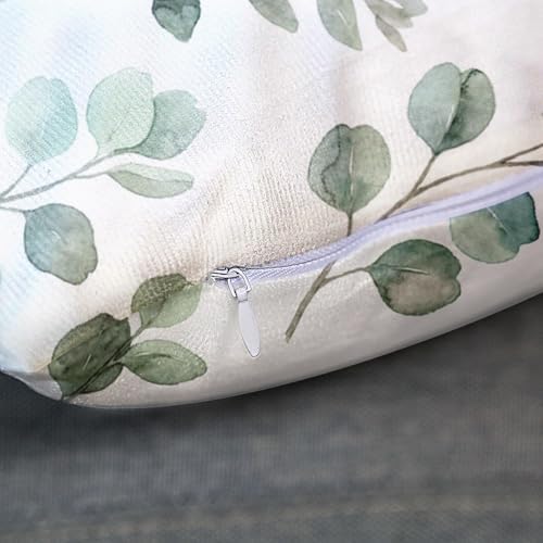 Emvency Throw Pillow Covers, 22 x 22 Inch, Eucalyptus Watercolor