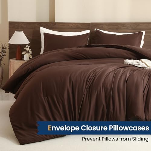 Paxrac Earthy Brown Comforter King Size, Neutral 3 Pieces Comforter