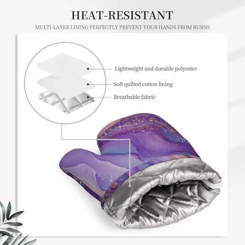 Texture Silicone Oven Mitts 2 Pack - Heat Resistant Kitchen Gloves