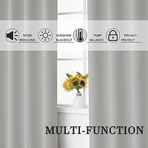 KEQIAOSUOCAI Light Gray Blackout Curtains 63 Inches Long for Living