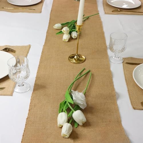 Burlap Table Runners,1 Pack 12 x 108 Inch - Rustic Farmhouse Table