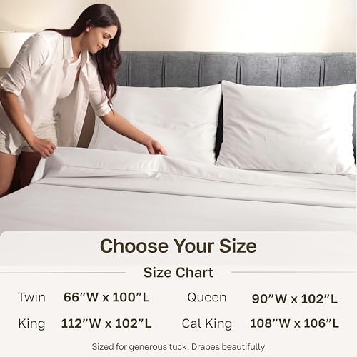 California Design Den Luxury 600 Thread Count King Flat Sheet, Light