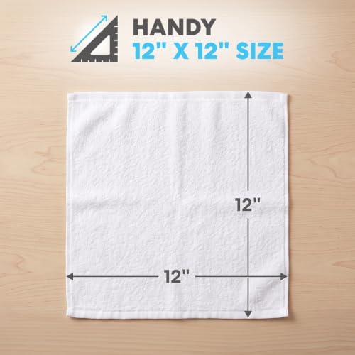 Simpli-Magic 79171 Terry Cleaning Cloths, 12"x12", White, 50 Pack