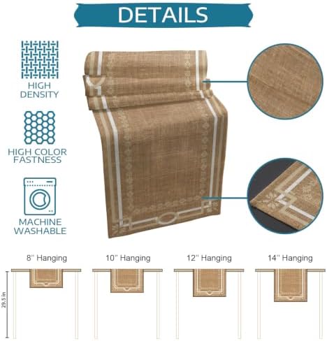 Brown Double Lines Table Runner and Placemats Set of 6 Modern Linen