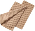HEAVYWOOD Waffle Hand Towels 2pc 100% Cotton Reversible, Soft &