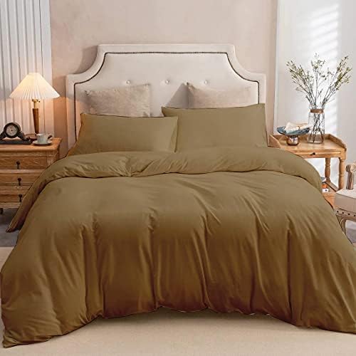 ARlinen Taupe Duvet Cover King Size - Washed Duvet Cover, Soft