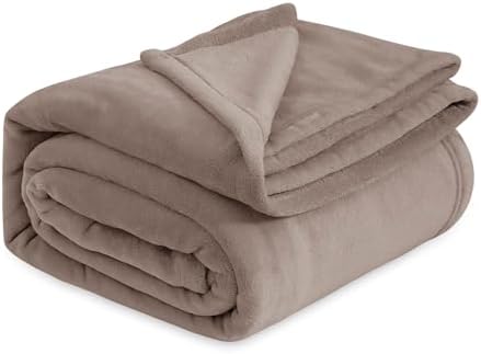 Bedsure Fleece King Size Blankets for Bed Mocha Brown&King Size