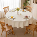 Linen Round Tablecloth Modern Style Solid Color Dust-Proof Table Cover