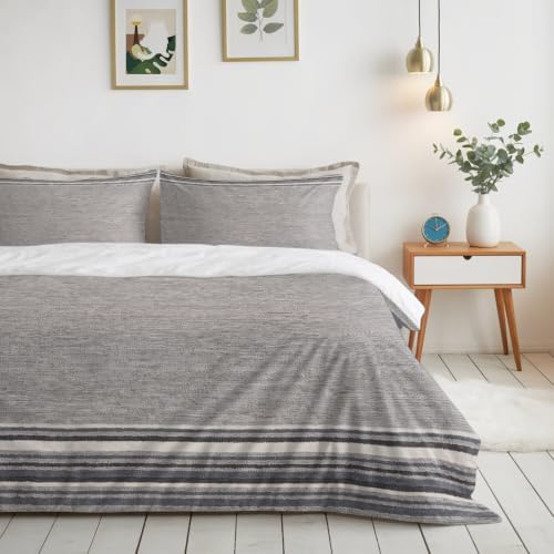 Neutral Light Gray Duvet Cover Set-4 Pieces Cal King Bedding Sets