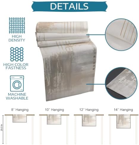 Beige Abstract Table Mats Set of 6 with Table Runner 90 Inches