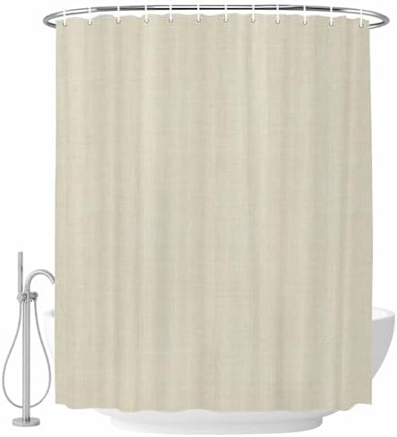 Long Shower Curtains 72" x 84", Beige Washable Shower Curtain for