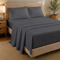 Mattress-Homes Slate Grey 100% Cotton King 4 PC Sheet Set, 16" Deep