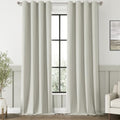 ChrisDowa Greyish Beige Blackout Curtain 120 Inch Long 2 Panels for