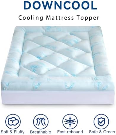 DOWNCOOL 5 Inch Cooling Queen Mattress Topper, Bamboo Viscose Air