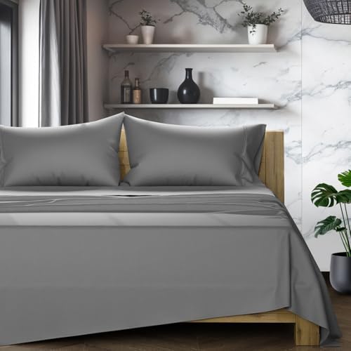 TEXAS LINEN CO. 1200 Series Egyptian Cotton Sheets King Size, Dark