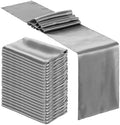 Bencailor 24 Pcs Dark Gray Satin Table Runners Bulk, 12 x 108 Inch