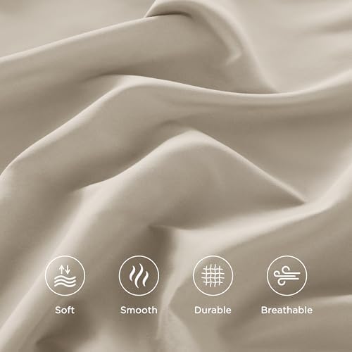 Andency Queen Sheets Set, Oatmeal Breathable & Cooling Sheets
