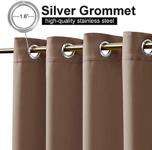 NICETOWN 2 Panels Weighted Blackout Curtains Rustproof Fixed Grommet